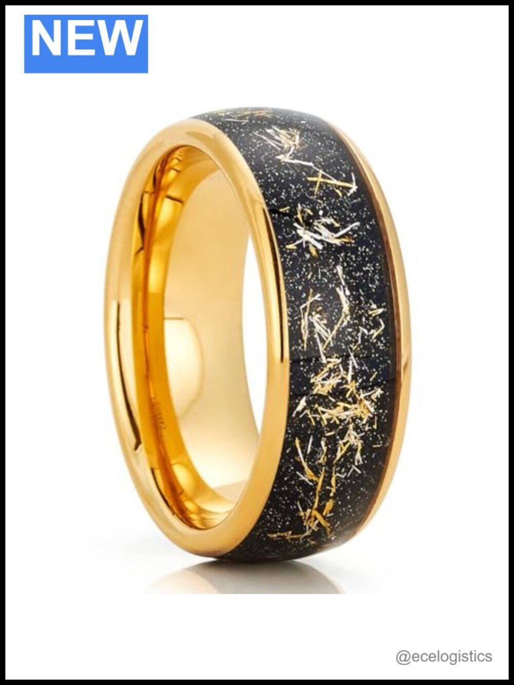 Meteorite Tungsten Wedding Band 8mm Comfort Fit Ring for Men & Women